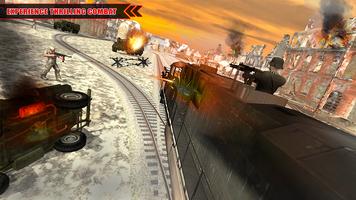 WW2 Army Train Driving War Shooting Train Games screenshot 1