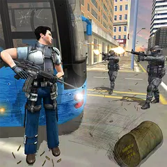 米国の警察バスの囚人輸送市のシューティングゲーム アプリダウンロード