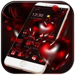 download Rosso rosa emorragia cuore tema APK