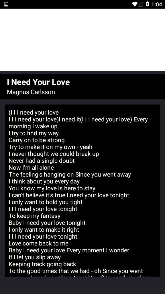 I Need Your Love Lyrics Download
