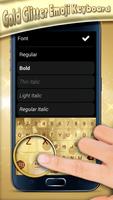 Gold Glitter Emoji Keyboard capture d'écran 1