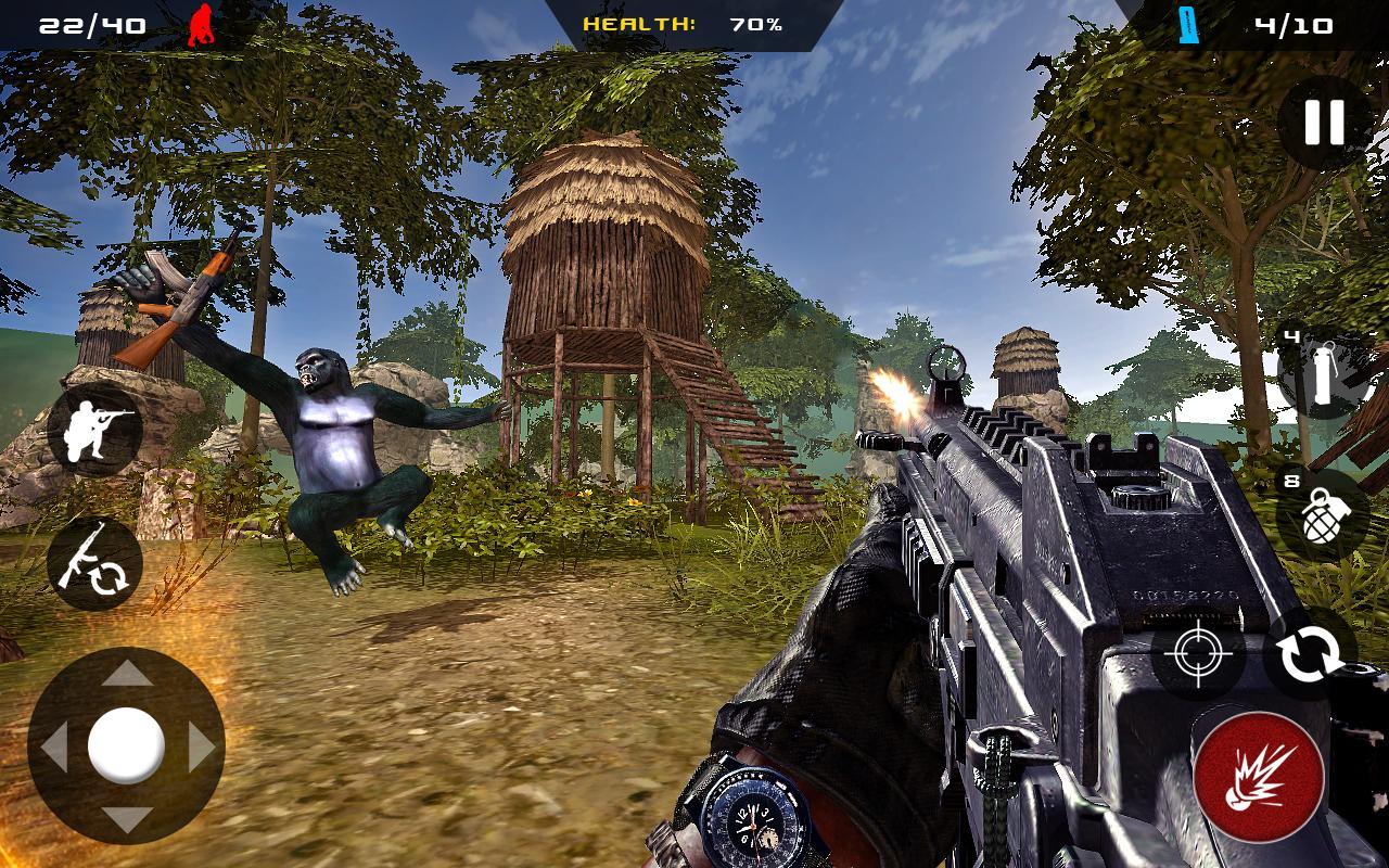 Взломанная игра выживший. Survival игры на андроид. Игры стрелялки про обезьян. Шутер в джунглях от 3 лица.
