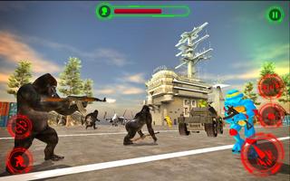 Ninja Commando vs Apes Terrorist Navy Battle Ekran Görüntüsü 1