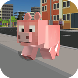 Blocky City Pig Simulator 3D icône