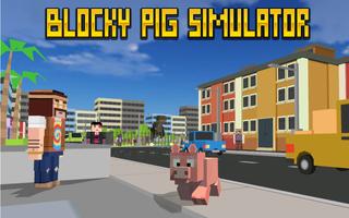 Blocky City Pig Simulator 3D Affiche