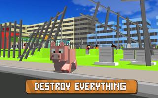 Blocky City Pig Simulator 3D syot layar 1