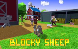 Blocky Farm Sheep Simulator الملصق