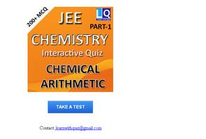 JEE CHEM CHEMICAL ARITHMETIC-1 Poster