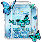 Thème de papillon bleu cerise icône