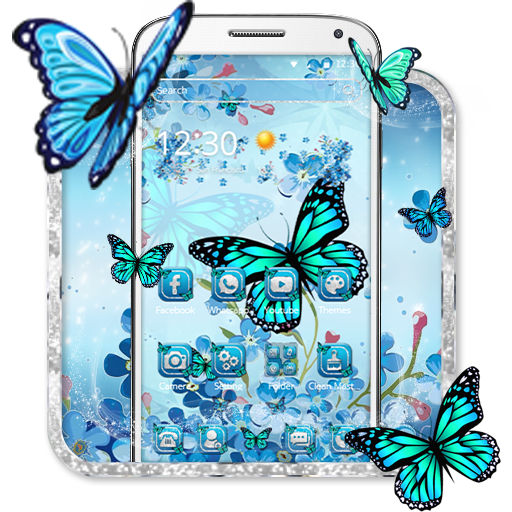 Blue Cherry Butterfly Theme