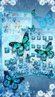 Thème de papillon bleu cerise capture d'écran 2