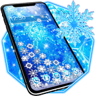 Blue Ice Crystal Snowflake Gravity Theme icône