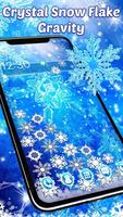 Blue Ice Crystal Snowflake Gravity Theme Affiche