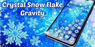 Blue Ice Crystal Snowflake Gravity Theme capture d'écran 3