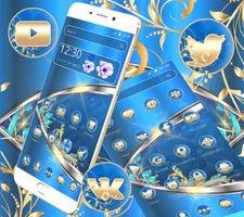 پوستر Blue Golden Swan Theme