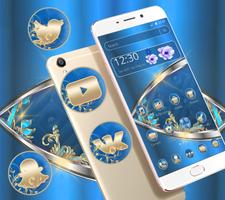 برنامه‌نما Blue Golden Swan Theme عکس از صفحه