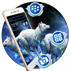 Tema Blue Galaxy Wolf icono