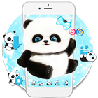 Blue Glitter Lovely Panda Theme icône