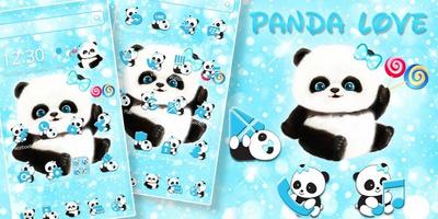 Blue Glitter Lovely Panda Theme capture d'écran 3