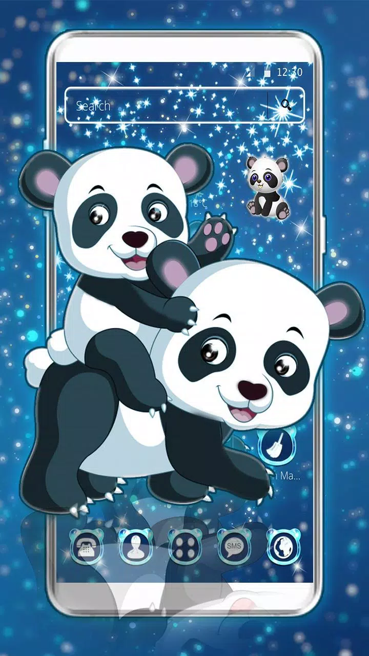 Blue Glitter Panda Theme APK voor Android Download Blue Glitter Panda Theme APK voor Android Download