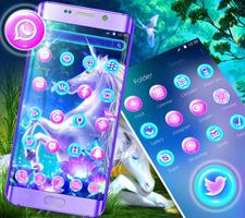 Blue Forest Unicorn Galaxy Theme Screenshot 1