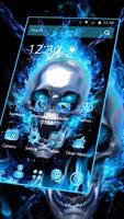 Blue Fire Cool Skull Theme 포스터