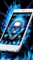 Blue Fire Cool Skull Theme تصوير الشاشة 2