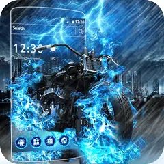 Blue Flame Motorcycle Theme