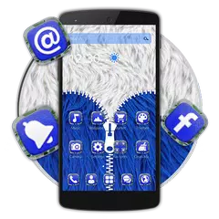 Blue Furry Zipper Theme