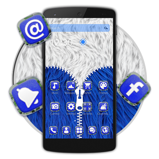 Blue Furry Zipper Theme