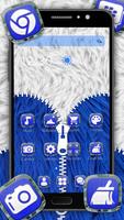 Blue Furry Zipper Theme پوسٹر