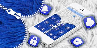 Blue Furry Zipper Theme اسکرین شاٹ 3