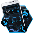 Blue Black Hexagon Theme APK