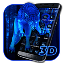 3D Blue Wild Ice Wolf Theme APK