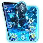 Blue Ice Wolf Theme icon