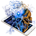 Blue Metal Skull Theme icon