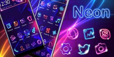 Niebieski Neon Light Theme screenshot 3