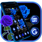Tema romántico de la rosa azul icono