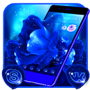 Tema de la flor rosa azul APK