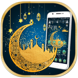 Blue Ramadan Mubarak Moon Theme Zeichen