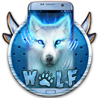 Blue White Wild Wolf Theme icon