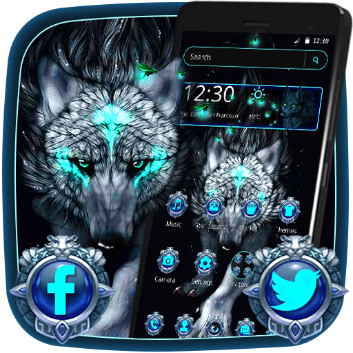 Blue Wild Thunder Wolf Theme