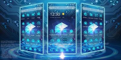 Тема Blue Tech Cube скриншот 3