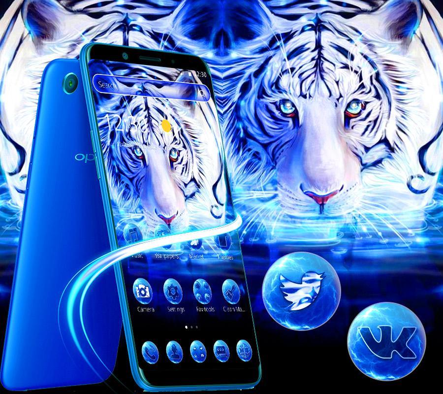 Tema Harimau Putih Biru For Android Apk Download