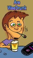 Beer and weed - drunk test الملصق