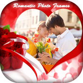 Romantic photo frame icon