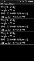 BMI Tracker screenshot 2