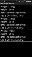 BMI Tracker captura de pantalla 2