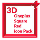 3D Square Red Icon Pack Oneplu icon