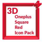 3D Square Red Icon Pack Oneplu ikona